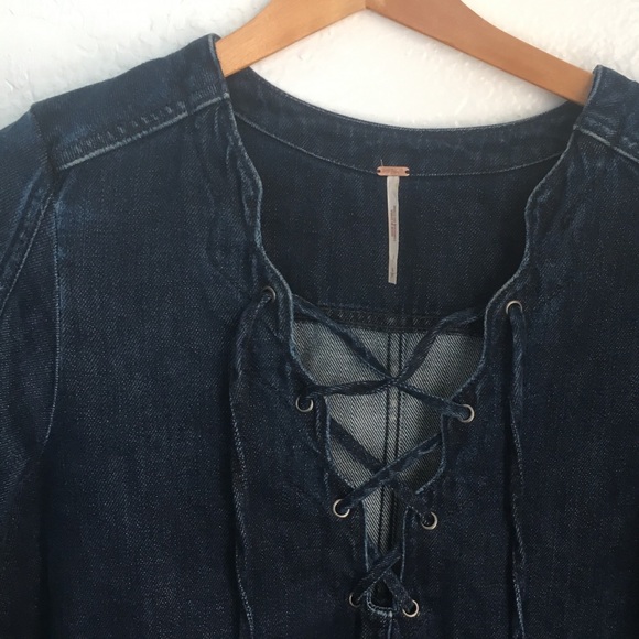 Free People Denim Lace up Tunic Dress - Picture 7 of 7